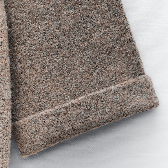 NWT Zara Short Knit Coat With Scarf - Picture 9 of 16